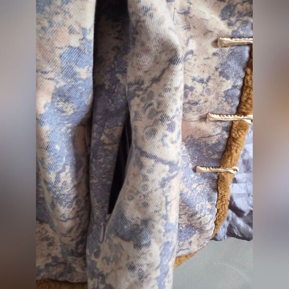 Chinese Style Womens Faux Fur Trim Embroidered Jacket Stand Collar Knot Closure - Picture 10 of 13